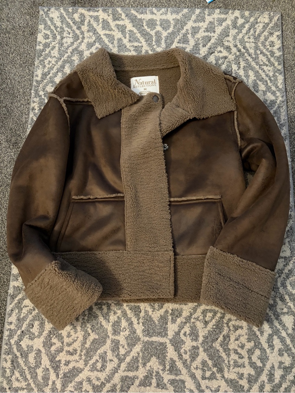 Brown Faux Shearling Jacket